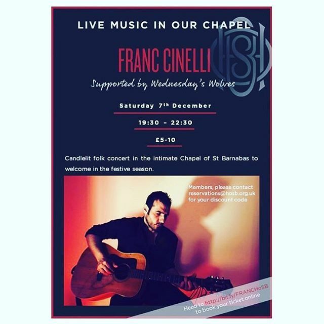 franccinelli's tweet photo. Playing a very special London show this weekend at @hostbarnabas with @wednesdayswolves. Info and tickets in bio. 🎸👍 #London #folk #franccinelli https://t.co/7RX5Og0JT8