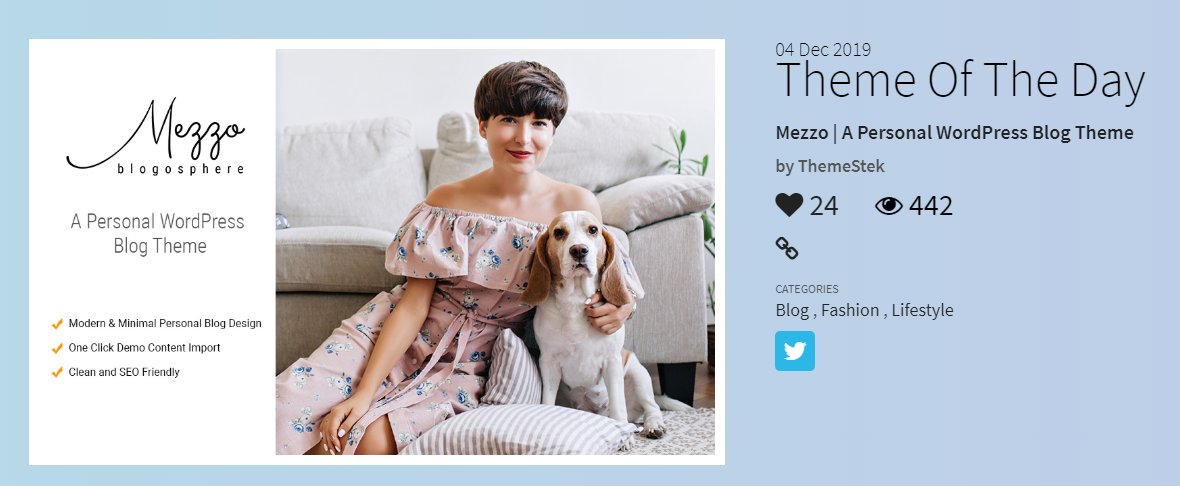 themeStek's tweet image. 📢 Our Mezzo theme is "Theme Of The Day" on 
@designnominees
 site. Thanks to all users and DesignNominees team 🙏  designnominees.com/themes/mezzo-a…   #wordpress
#theme