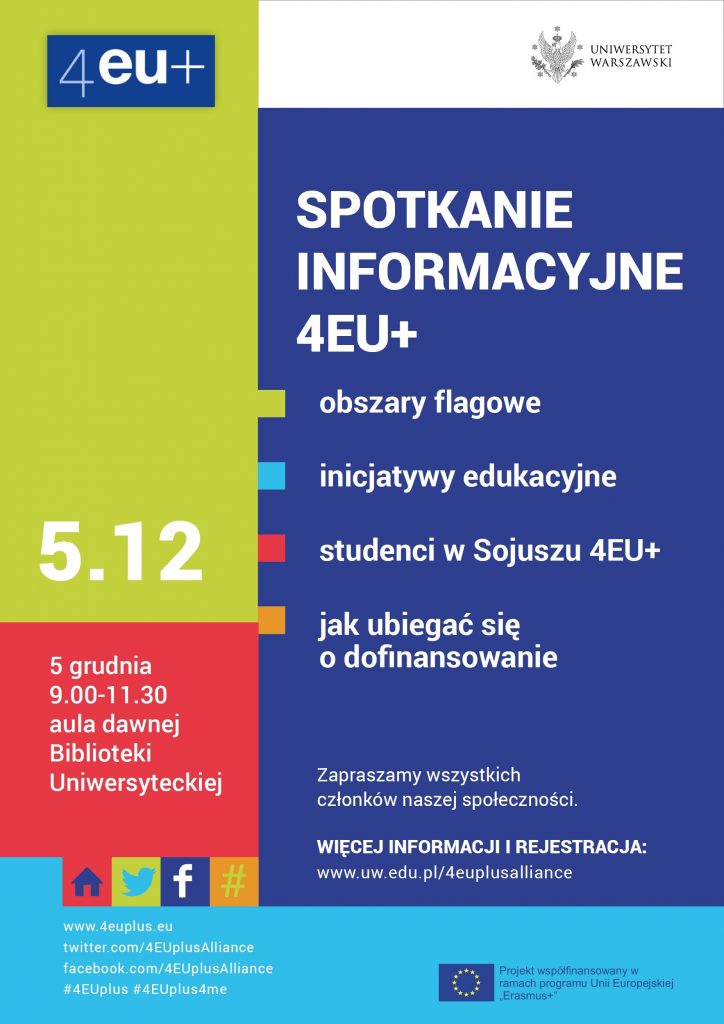 Uniwersytet Warszawski (@uniwarszawski) on Twitter photo 📢 Zapraszamy wszystkich studentów, doktorantów i pracowników #UW na spotkanie informacyjne poświęcone <a href="/4EUplusAlliance/">4EUplusAlliance</a>. Wydarzenie odbędzie się jutro w godz. od 9.00 do 11.30 w auli dawnej Biblioteki Uniwersyteckiej. Więcej informacji👉 uw.edu.pl/spotkanie-info… #follow4EUplus 📢 Zapraszamy wszystkich studentów, doktorantów i pracowników #UW na spotkanie informacyjne poświęcone <a href="/4EUplusAlliance/">4EUplusAlliance</a>. Wydarzenie odbędzie się jutro w godz. od 9.00 do 11.30 w auli dawnej Biblioteki Uniwersyteckiej. Więcej informacji👉 uw.edu.pl/spotkanie-info… #follow4EUplus