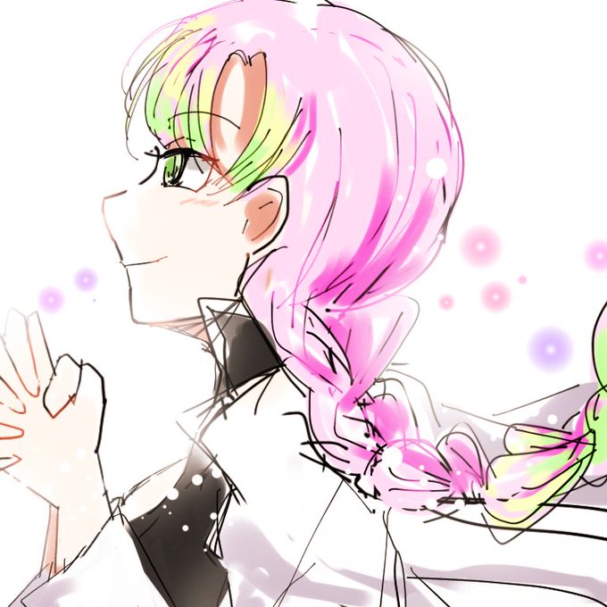 ひゅーがさんがTwitterに投稿した甘露寺蜜璃(鬼滅の刃)のイラスト。