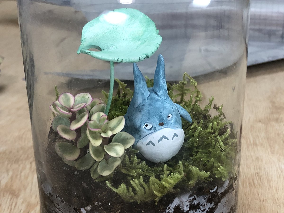 Yow Ske フキの葉の傘を持った中トトロできました まだ鍛錬して行きます 苔テラリウム スタジオジブリ となりのトトロ Yow Ske フキの葉の傘を持った中トトロできました まだ鍛錬して行きます 苔テラリウム スタジオジブリ となりのトトロ