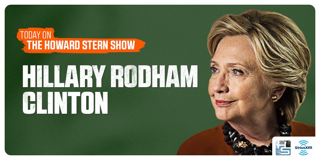 sternshow's tweet image. TODAY: Former Secretary of State and 2016 presidential candidate @HillaryClinton sits down with @HowardStern for the very first time — tune in on @SIRIUSXM #Howard100: strn.it/UEd7hG