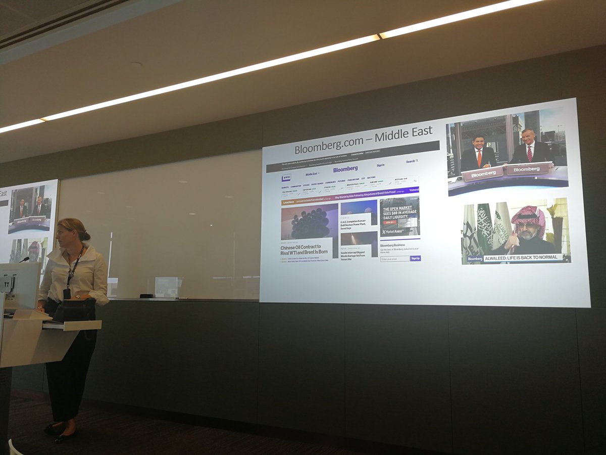 JesuLabarca's tweet photo. Ahora visitamos @Bloomberg en sus instalaciones, y conocimos sobre su trabajo diario como medio financiero. Desafíos, multiplataformas, principios, y más. #MEGECDubaiWeek @megec_unav 📰📲💻 https://t.co/qUuz6n9wUI