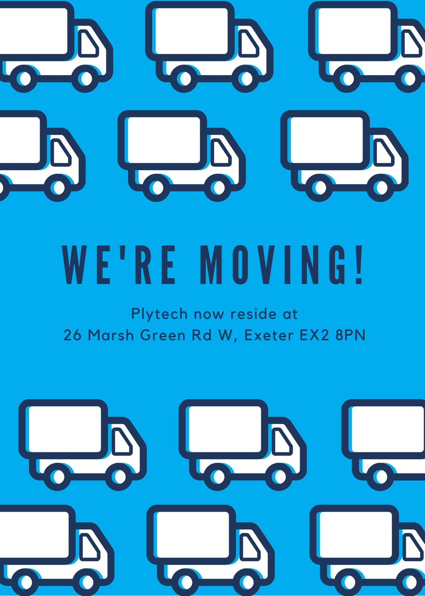 PlytechLtd's tweet photo. We are moving to a new warehouse! Thursday 5th December before 12:00 will be the last day to arrange a delivery until Wednesday 11th, when normal business will resume. There will be a disruption to business due to the move and we will be closed from 6th - 10th December. https://t.co/2CcckEY3zL