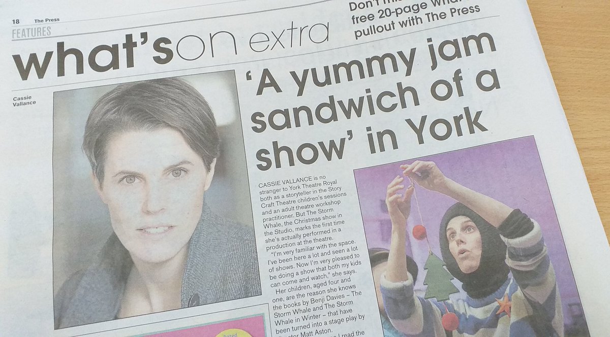 Having a whale of a time - <a href="/yorkpress/">The Press</a> What's On Extra today Cassie Vallance talks about #TheStormWhale opening in the Studio on 14 Dec