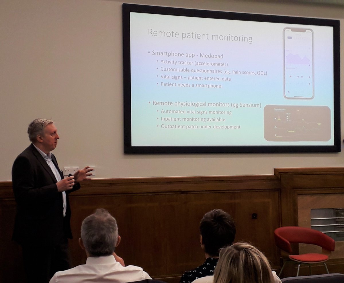 Discussing apps in measuring recovery after surgery with <a href="/liveRPancSurg/">Robert Sutcliffe</a> - how might this technology enable earlier diagnosis and treatment and does remote monitoring reduce the clinical impact of post-discharge complications after surgery? #pancreaticcancer #improvepanc