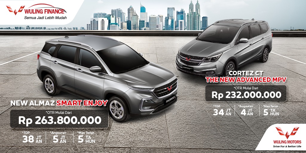 WulingMotorsID's tweet photo. Jangan lewatkan penawaran spesial DP rendah dan cicilan ringan utk #WulingMotors #Almaz Smart Enjoy & #CortezCT! Dptkan penawarannya segera! Info lengkapnya melalui https://t.co/AohyoUjuoC
#DriveForABetterLife #DriveUnlimitedWAY #TheNewAdvancedMPV #WulingFinance https://t.co/f6QY20213h