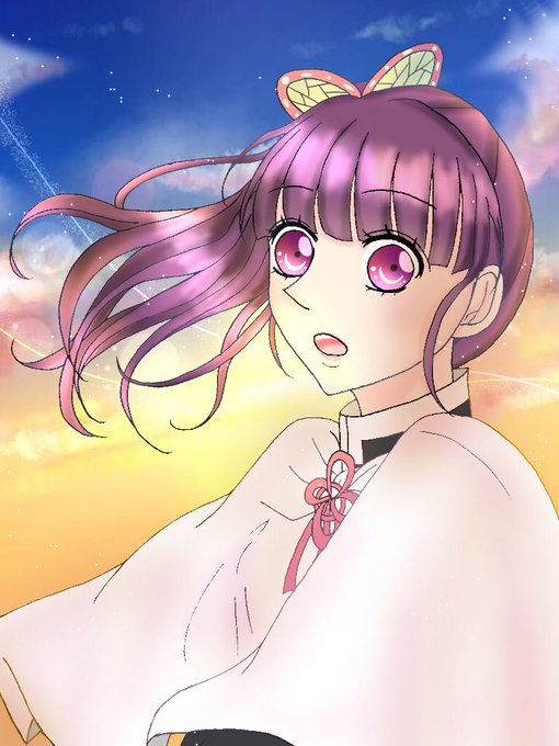 Hana@低浮上気味さんがTwitterに投稿した栗花落カナヲ(鬼滅の刃)のイラスト。