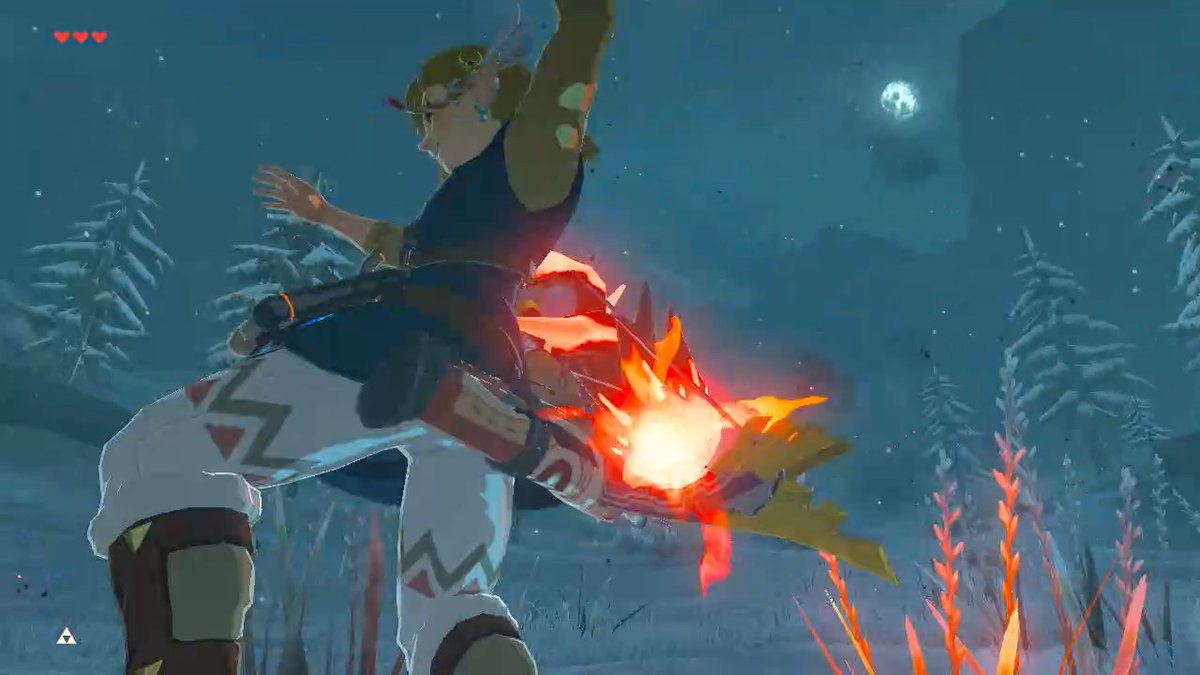 らっしー ヘブラ山で夜の盾サーフィン ゼルダの伝説 Breathofthewild Nintendoswitch