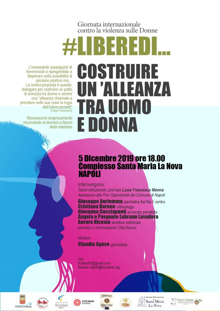 luca_palm's tweet photo. #Domani 5 Dicembre 2019 a #Napoli con #AuroraNicosia di @cittanuova_it si parlerà di #AlleanzaUomoDonna all'interno della rassegna #Liberedi del @ComuneNapoli. #giornatamondialecontrolaviolenzasulledonne #dialogo @ClaudioAga91 @Focolare_org https://t.co/yOfmEmEOy7