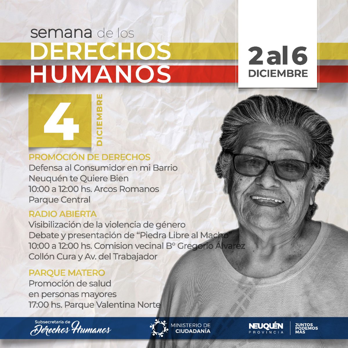 SubseDDHHnqn's tweet photo. Siguen las actividades durante la #SemanaDDHH
¡Te esperamos! https://t.co/LFi6oYAwRF