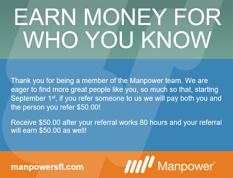 ManpowerSFL's tweet photo. If you're not already registered with ManpowerSFL, we've got 50 reasons why you should!

For registration, visit- https://t.co/IBuVXRHjmM

#referralbonus #referral #manpowersfl #manpower #jobs #careers #southflorida https://t.co/M6MDacRSnS
