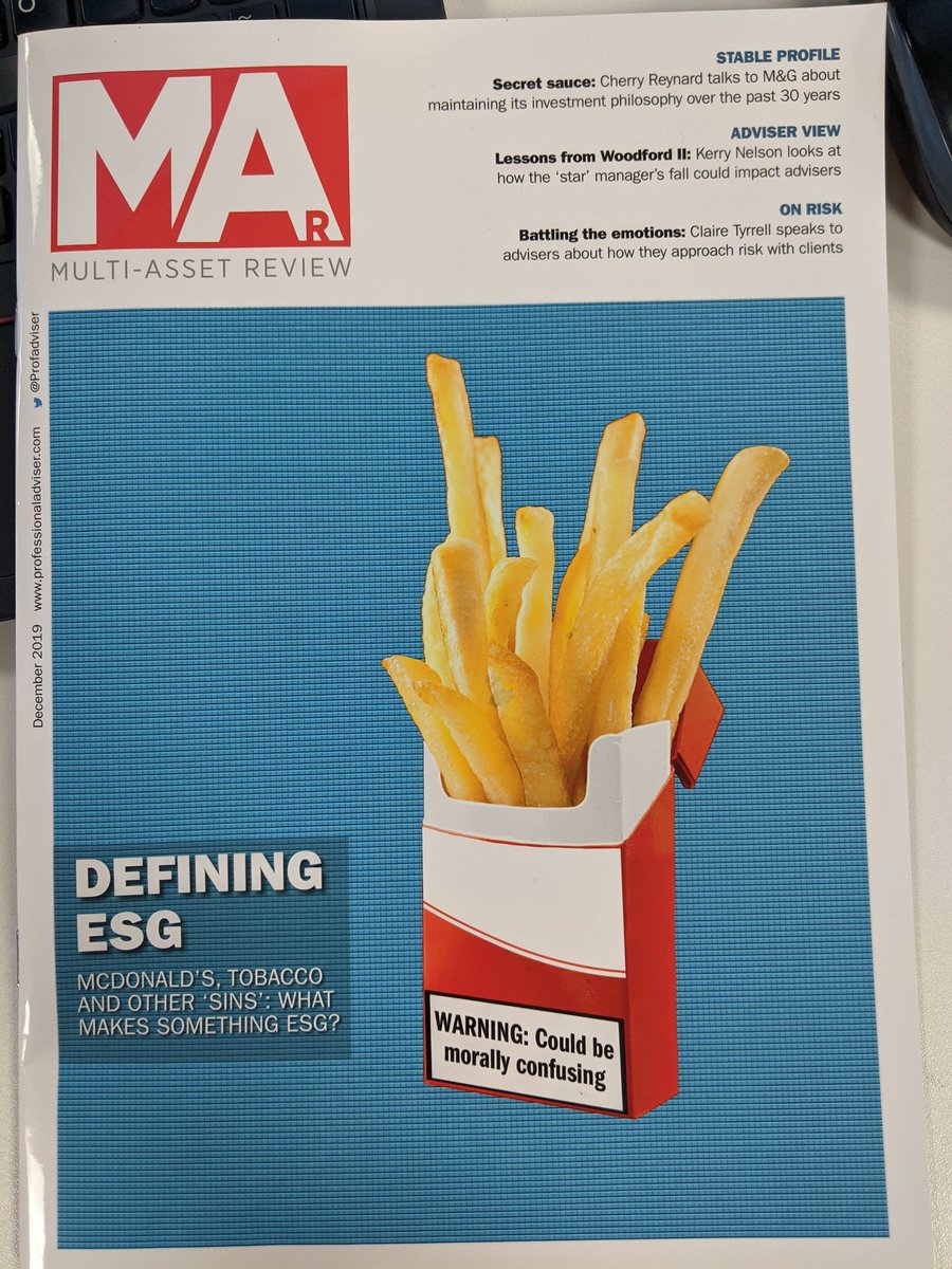 Claire_Tyrrell's tweet image. Very happy to see the December edition of Multi-Asset Review land on my desk. I worked hard to illustrate some insights into issues affecting financial advisers today and learnt many acronyms along the way! #dfms #esg #risk #investment #incisivemedia @Profadviser
