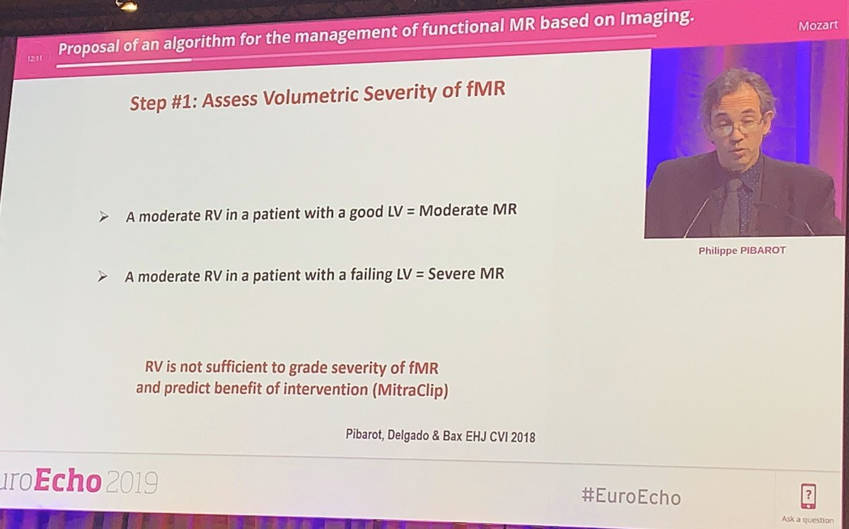 Miho_Fukui_'s tweet photo. Proposal Algorithm for the management of FMR based on Imaging by Dr @PPibarot at #EuroEcho 2019. https://t.co/H7RFsiAMhV