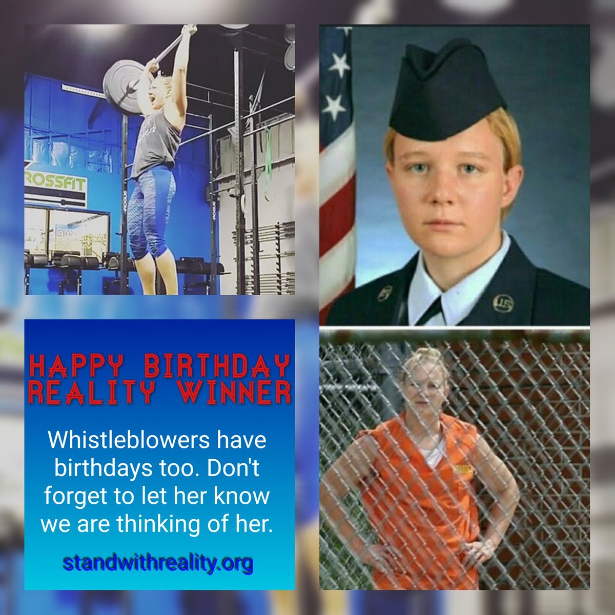 Lizseeds0311's tweet photo. Please take a moment for #RealityWinner today. She's spending the latter part of her 20s in prison bc she gave the public proof of an attack on our democracy. The US has a history of punishing those who dare stand up to corruption. Well NO MORE! #WeSpeak4Reality!
#Justice4Reality https://t.co/Wfdg3tMy7Y