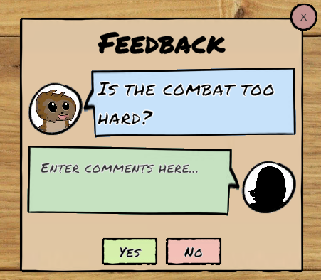 RainfallGames's tweet photo. I'm adding in game feedback requests to design quest this week!  I've had a few comments on itch (https://t.co/biyTPAC0lm) but want to make it as easy as possible for my players to help out.

#gamedev #indiegames #turnbasedstrategy https://t.co/12jSDukgmo