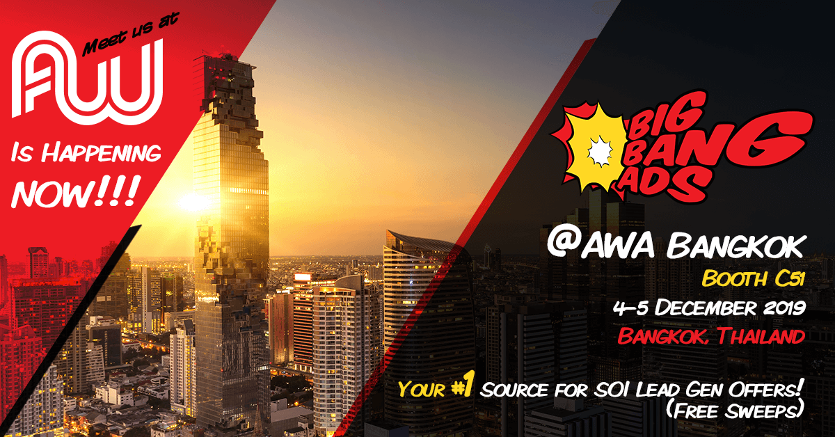 big_bang_ads's tweet photo. #AWAsia19 is happening now💥#bigbangads💥is attending! 
👉Come to booth C51 #affiliatemarketing #leadgeneration  #performancemarketing
#bigbangads #digital #media #AWasia https://t.co/mCfbFTbAJE