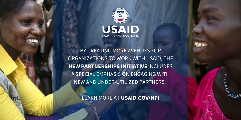 USAID's tweet image. Our New Partnerships Initiative helps to reduce barriers to partnering with USAID by providing a flexible and adaptive process for collaboration: ow.ly/wcYy50xmqTm 

#SmallBusiness #USAIDSmallBusiness