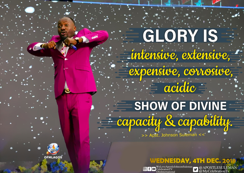 ofmlagos's tweet photo. >> Glory is Intensive, Extensive, Expansive, Expensive, corrosive, acidic, show of divine capacity and capability.
@APOSTLESULEMAN @RAyemoba https://t.co/6fFjx3435s