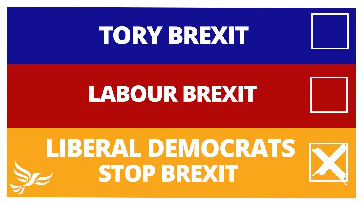 Brexit is a disaster. 

It's costing more than we thought, taking longer than we thought &amp; will cause catastrophic damage to our economy, NHS &amp; public services. 

Liberal Democrats are clear: we want to #StopBrexit. 

🗳🔶Vote Lib Dem &amp; end the chaos👇
libdems.org.uk/vote-pledge