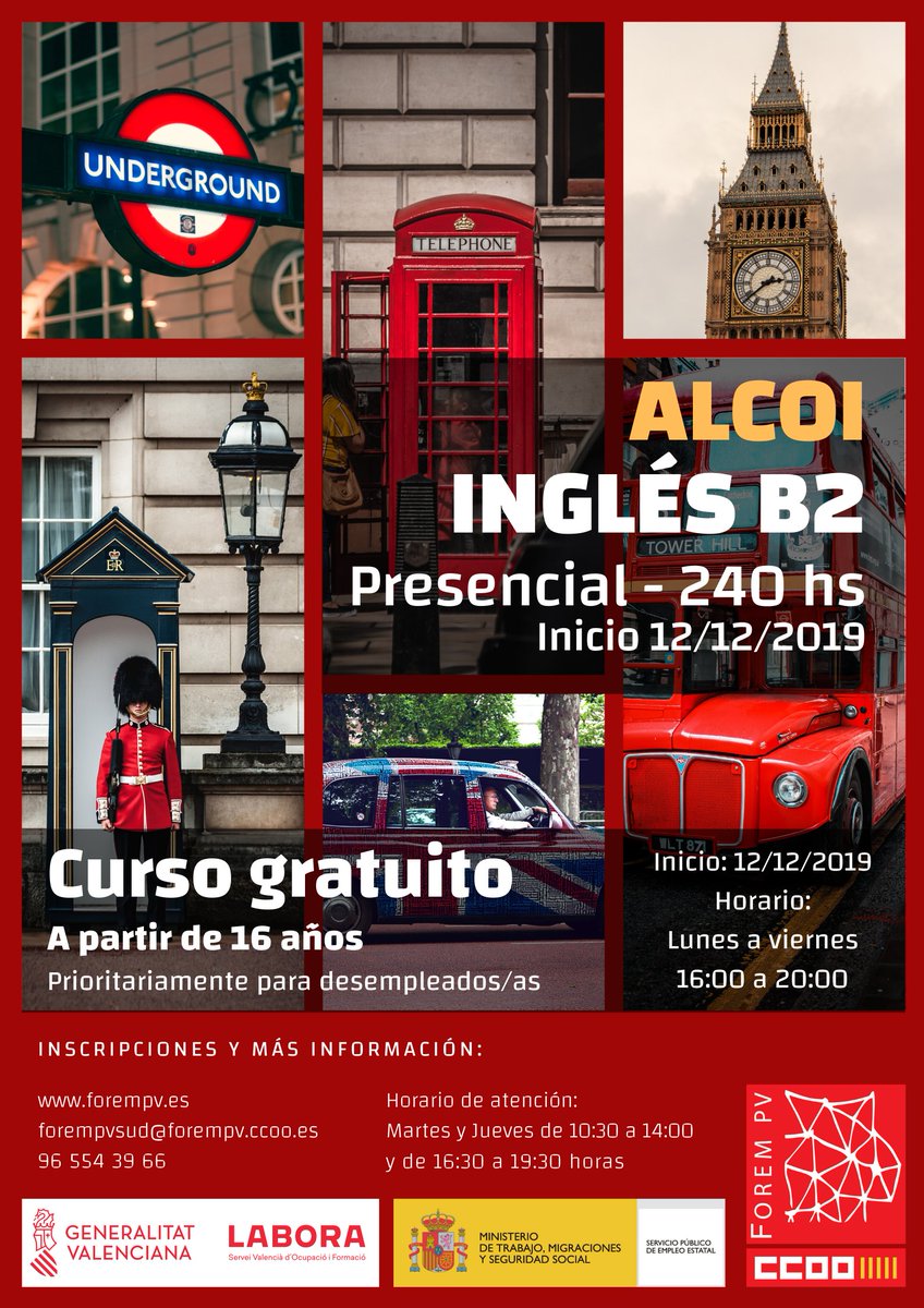 #formacion #labora #alcoi. 
Formación de calidad, subvencionada. Inicio Inminente. Apúntate!
forempv.ccoo.es/categoria-curs…