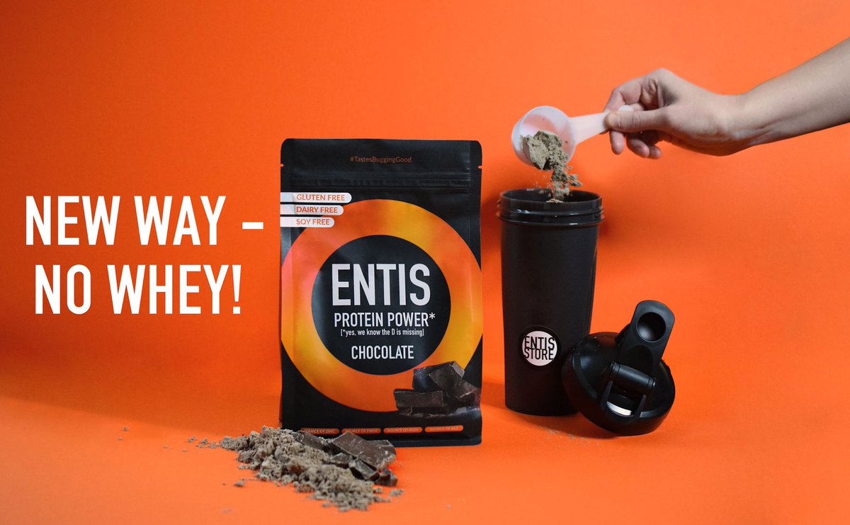 The new way - no whey!

We have just released a dairy free, gluten free and soy free protein powder, made out of crickets and veggie proteins.

Thanks to crickets, it’s also a source of dietary fiber, zinc, iron and B12-vitamin.

Available at entisstore.com