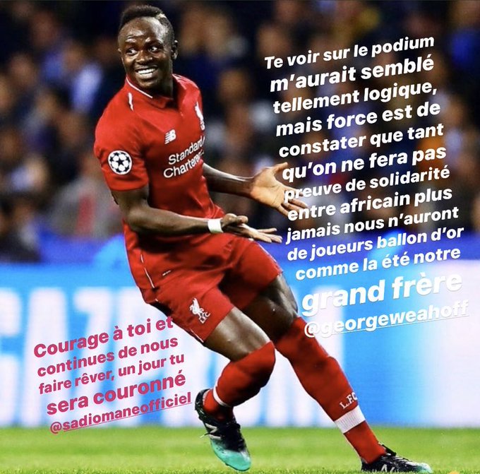 Ballon d'Or 2019 : Le message touchant de Didier Drogba à Sadio Mané - wiwsport