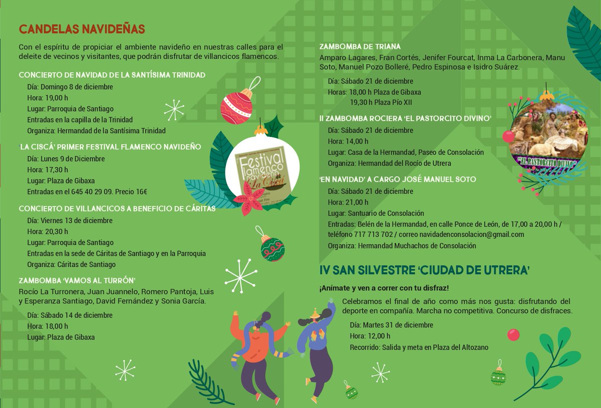CiudadUtrera's tweet photo. ⭐️ La Navidad en Utrera se vive de una forma mágica y especial.
Para esta época tan festiva hemos preparado diferentes actividades, conciertos, mapping y muchas sorpresas. 🎄
👉 Consulta nuestra programación de Navidad: https://t.co/tAtSHzORFz
#NavidadEnUtrera https://t.co/Z37OY5xkhR