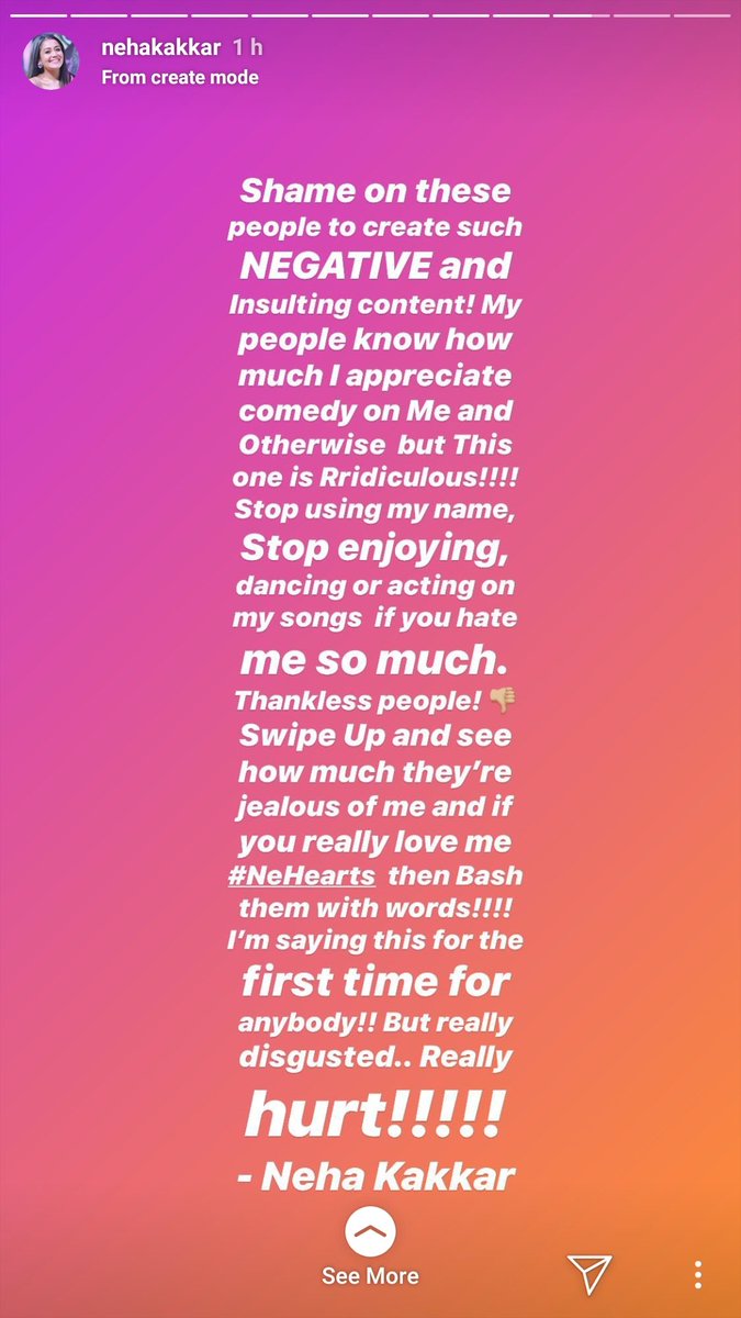 romishah50's tweet photo. I know it hurts,there are jokes but that doesn't mean that you hurt someone like this ...don't take this shit on mind.. remember you are the best..I love you.💖💖 @iAmNehaKakkar #NehaKakkar https://t.co/i3JFKXJDaG