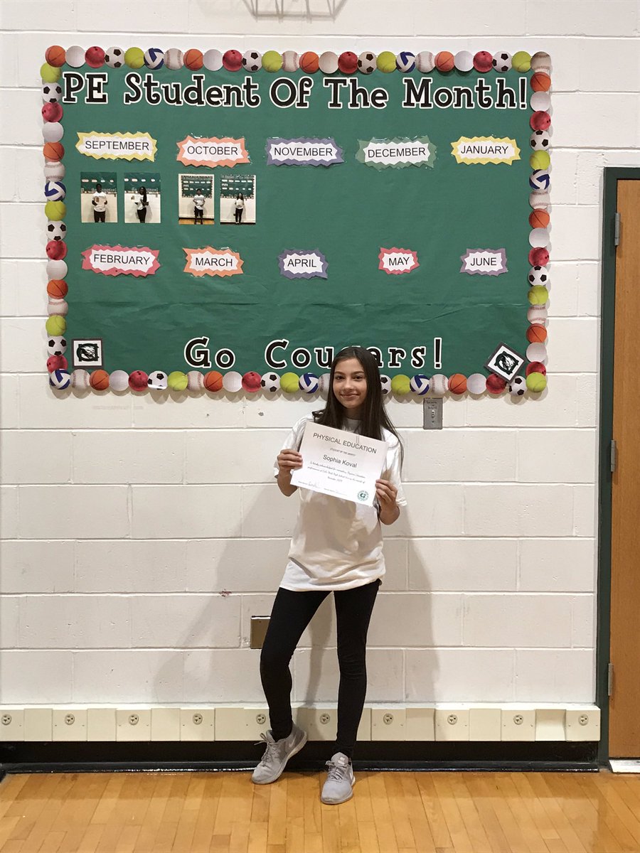 CNHS_PhysEd's tweet photo. Congratulations to our November Student of the Month Sophia Koval!  Sophia consistently displays leadership, sportsmanship and effort in physical education!  Great job! https://t.co/4BY6GdqEea
