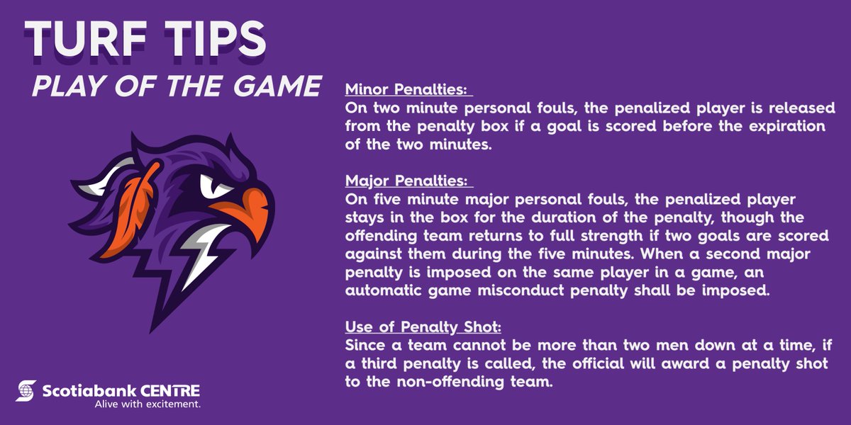 ScotiabankCtr's tweet image. #TurfTips // Not quite sure how Lacrosse penalties work? Look no further. Go @HFXThunderbirds Go!