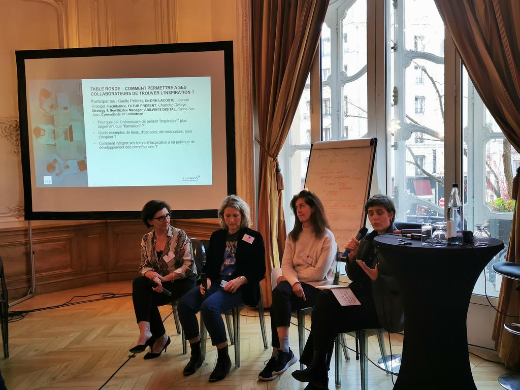 EFEmanagement's tweet photo. #pim2019 Lancement de la table ronde "Comment permettre à ses collaborateurs de trouver l'inspiration ?" #inspiration #innovation #Management #formation https://t.co/NctafuUDUv