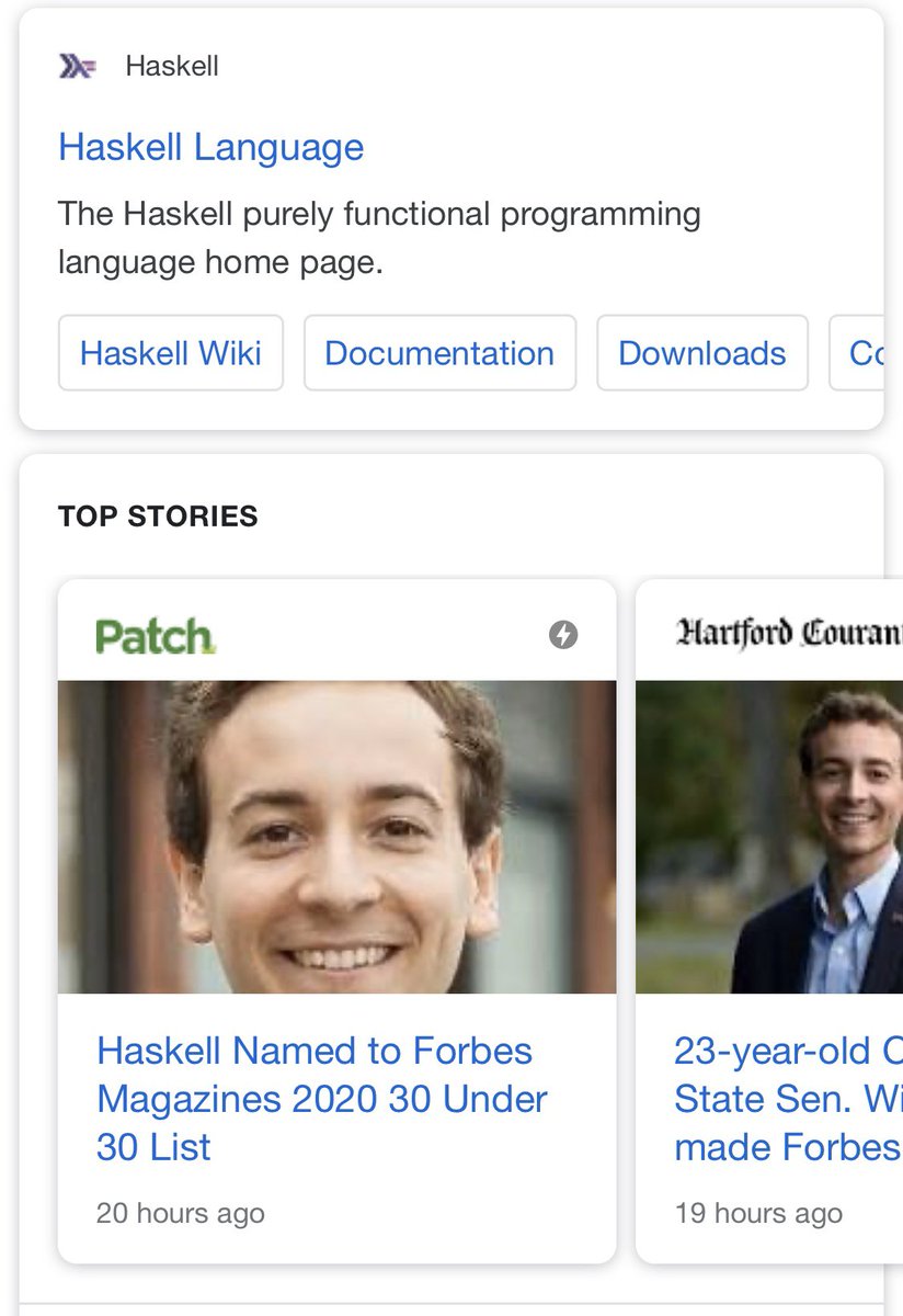 Haskell (some guy) named to Forbes magazines 2020 30 under 30