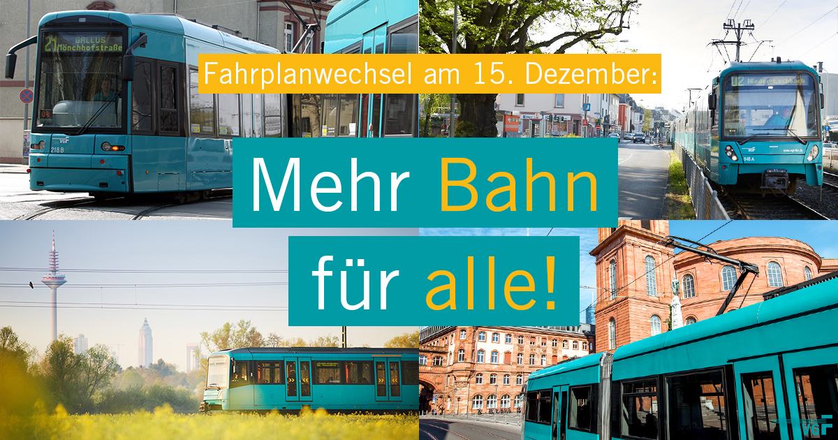 ❗Neuer Fahrplan ab 15.12.❗
✅ Linie 14 weiter bis "Mönchhofstraße" 
✅ Linie 21 immer bis "Nied Kirche" 
✅ Mehr Platz auf U2 und U4 
✅ Mehr Fahrten auf 12, 17 und 18
✅ Mehr Busse
✅ Neue S-Bahn-Station "Gateway Gardens"
➡ Alle Infos: traffiq.de/traffiq/medien…