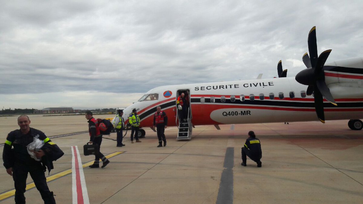 cezocsud's tweet photo. 04-12-19 : #AlbaniaEarthquake #Albanie - Retour en France à la Base de Sécurité Civile de Nîmes-Garons du détachement #USAR du @cezocsud constitué des militaires de la @SecCivileFrance et des pompiers de la zone Sud https://t.co/yipLiIP14U