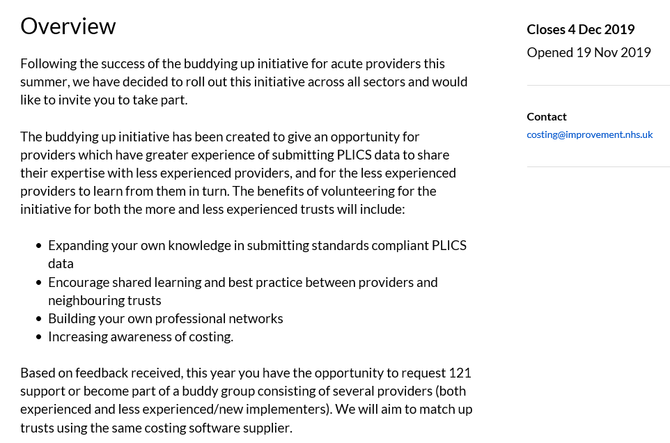 If you want to take part in our latest buddying-up initiative - where we match up providers to share costing expertise - then you have until midnight tonight to let us know. Sign up here: bit.ly/2OPkbRP. And read feedback from past buddies here: bit.ly/351dl1a
