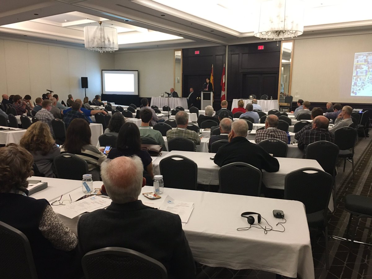 JeffTGunn's tweet photo. At the #DFNB Annual meeting listening to @DeboraSantschi of @Lactanet_Canada presenting on the Milk 2020/Lactanet Best Management Practices Project. A full room to hear how using on-farm data can lead to higher performance and profitability. #dataispower #forwardtogether https://t.co/9brokfSvMK