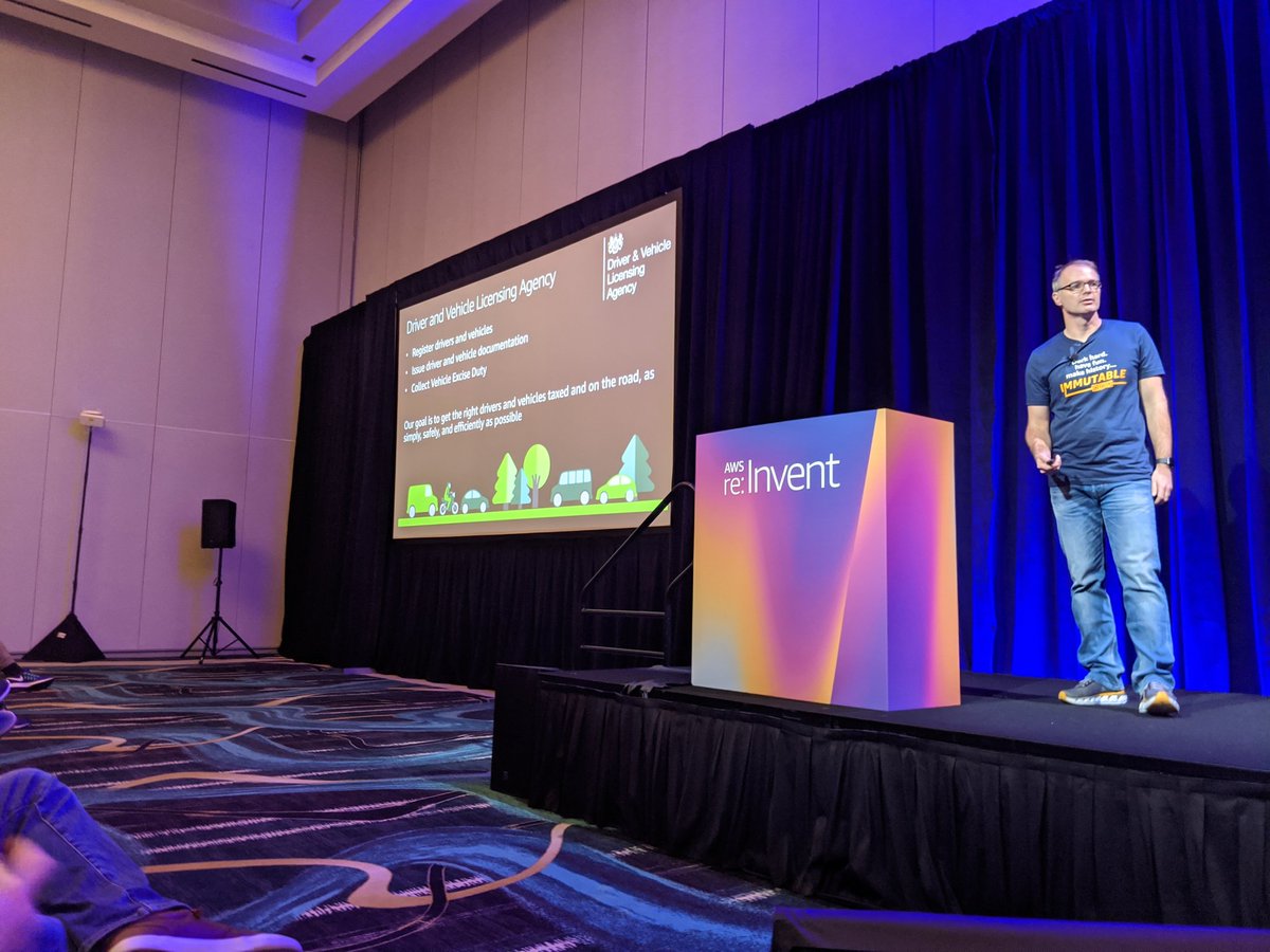 @m_lewis talking about DVLA use of QLDB at #reInvent2019 in the MGM Grand, and how it solves the problem of immutable data in national systems of record.