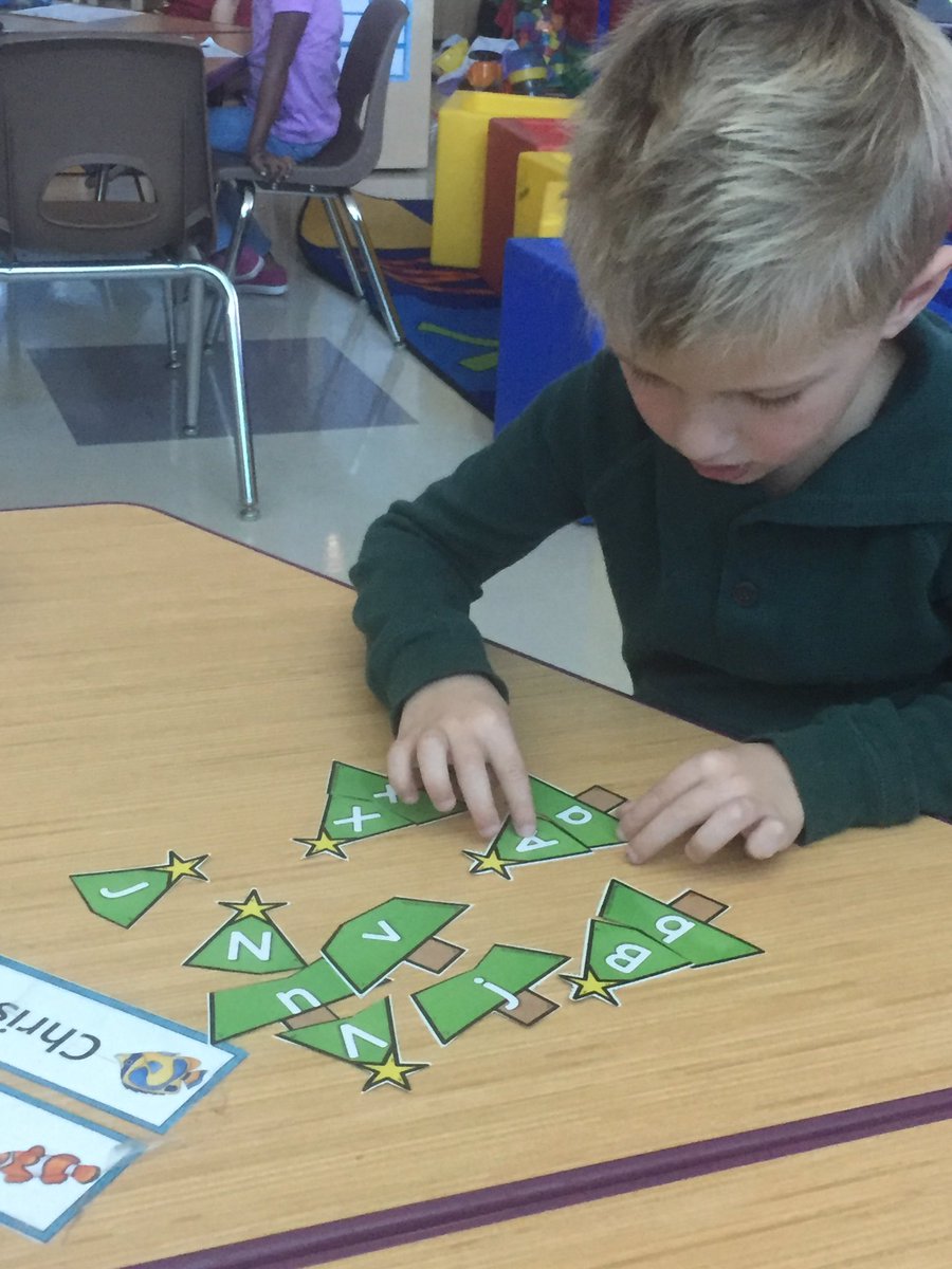 CoombsClass's tweet image. Lots of Christmas going on in Coombs class!  Pre-K decorated their very own classroom tree.  And matching uppercase and lowercase letters to create Christmas trees is pretty cool too.  @CoombsClass @DukeElem