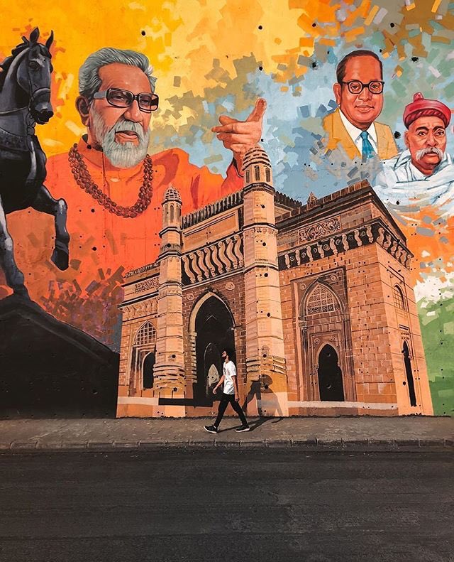 abhishekkrsinh's tweet photo. Our #recent #artwork in #public , #balasahebthackeray #tilak #Ambedkar #gatwayofindia .
#mumbai #maharashtra #mural #urbanart #wallart @curvesandcolors https://t.co/bGeM9zbiif
