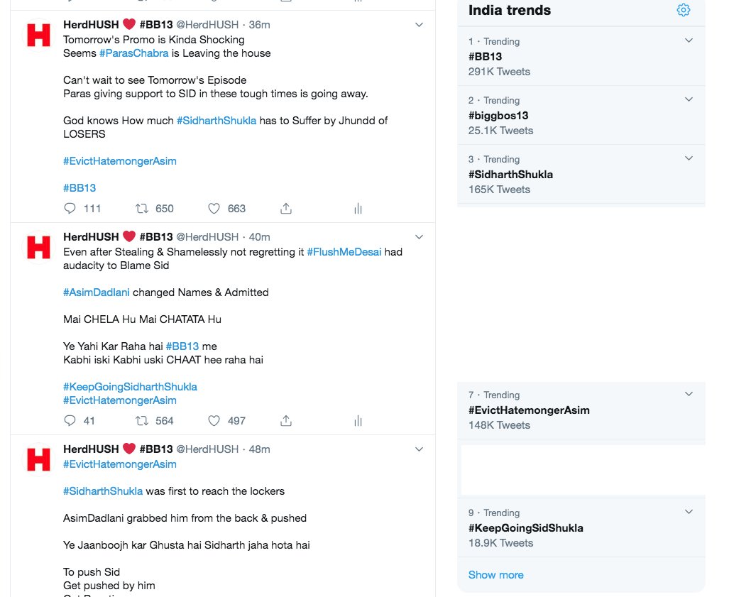 HerdHUSH's tweet image. It&apos;s in News Everywhere
#SidharthShukla has to leave the show on medical grounds. 

Praying it is a HOAX

PRAYING in HOPE Sid returns after checkup.

#KeepGoingSidShukla
#EvictHatemongerAsim
