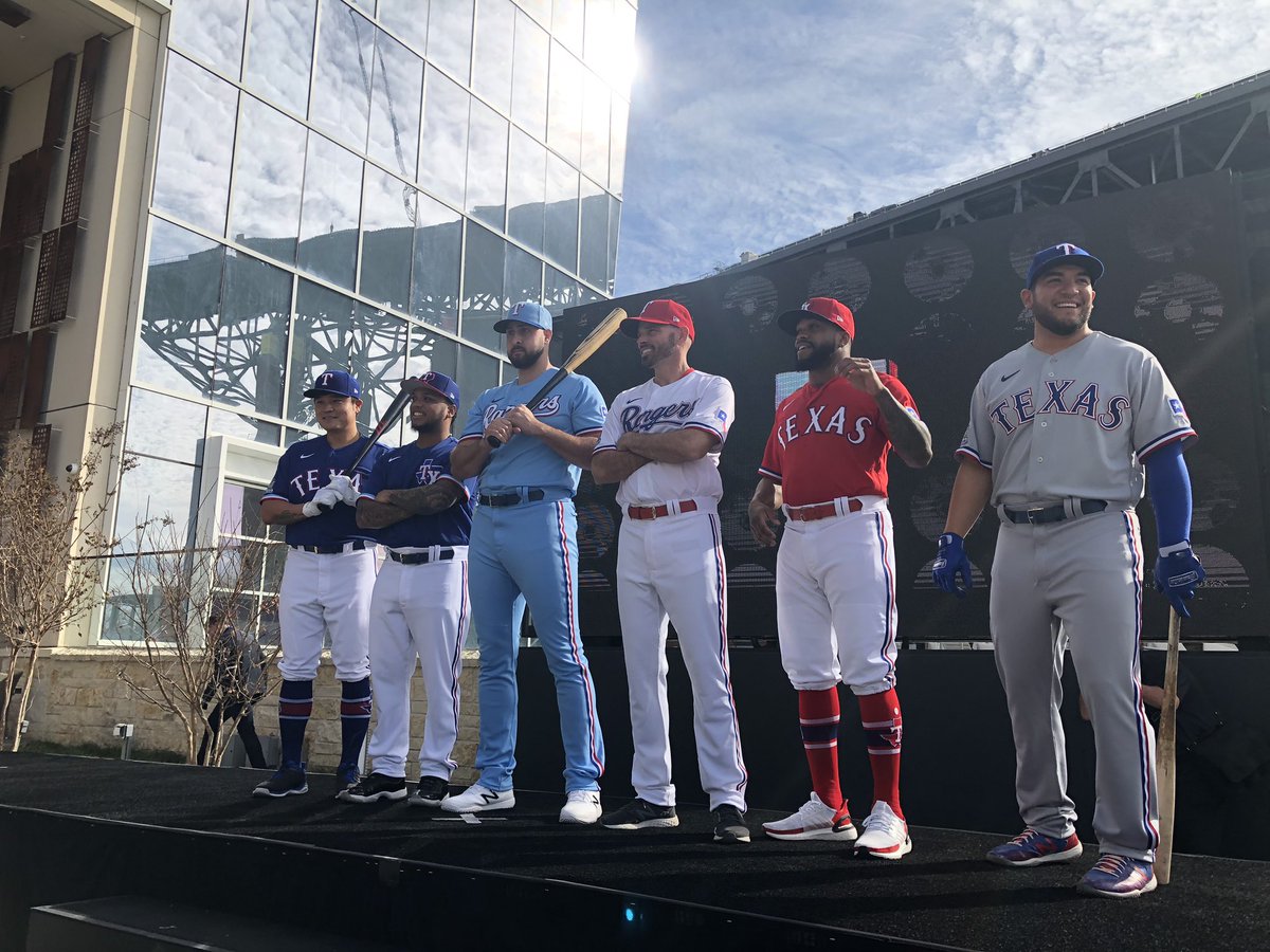 Evan_P_Grant's tweet photo. All your Ranger uni combos. https://t.co/VorD5BhqfA