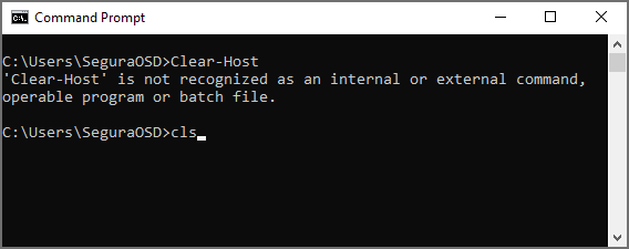 SeguraOSD's tweet photo. When your brain wants you to type out 'Clear-Host' instead of simply using 'cls' ... or when you find yourself randomly using #PowerShell in a #CMDPrompt
Come on Weekend! https://t.co/wt46N7LPH6