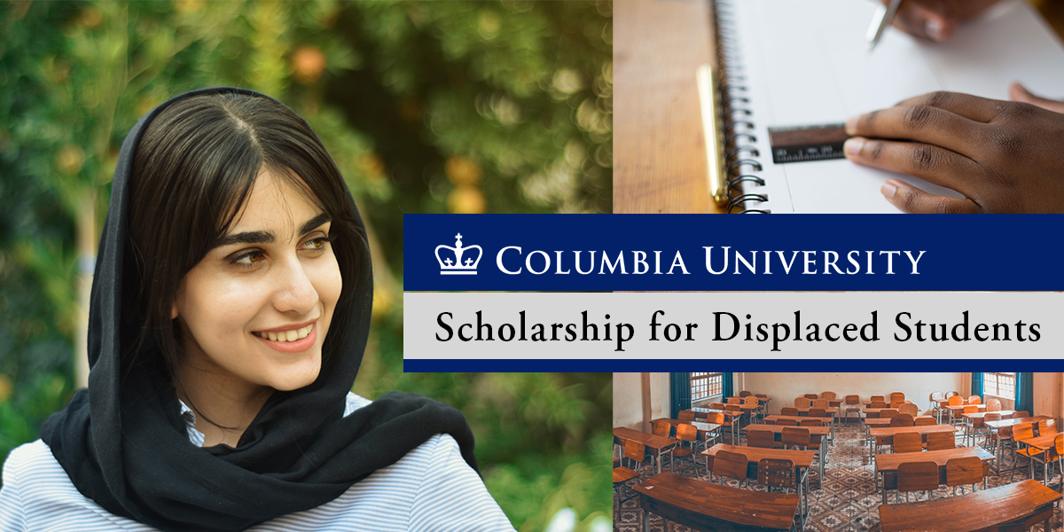 Columbia's tweet photo. As the first-ever Columbia-wide scholarship, and the world's first scholarship of its kind, this program for displaced persons will support up to 30 students annually with full tuition, housing, and living assistance. #CUSDS  #GlobalColumbia https://t.co/VYUrA4mZvW https://t.co/ME5lAjpZvc