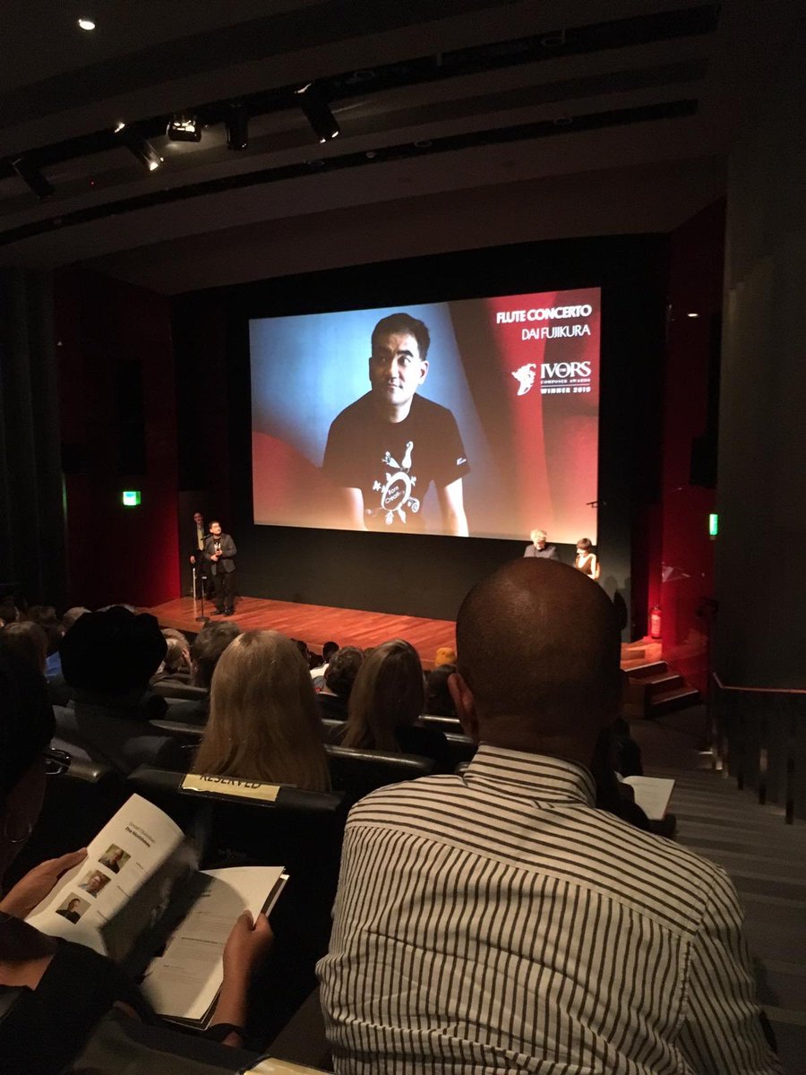 ISM_music's tweet photo. Congratulations to @DaiFujikura who has won the chamber ensemble category for his flute concerto. #TheIvorsComposerAwards https://t.co/qGBFlJ6D3Z