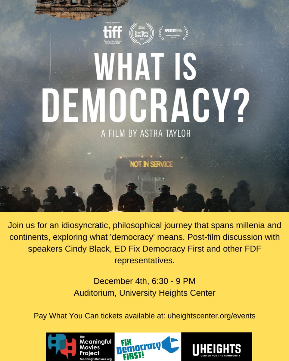 U_Heights's tweet image. Tonight at 6:30 pm!
#meaningfulmovies #fixdemocracyfirst #youheights