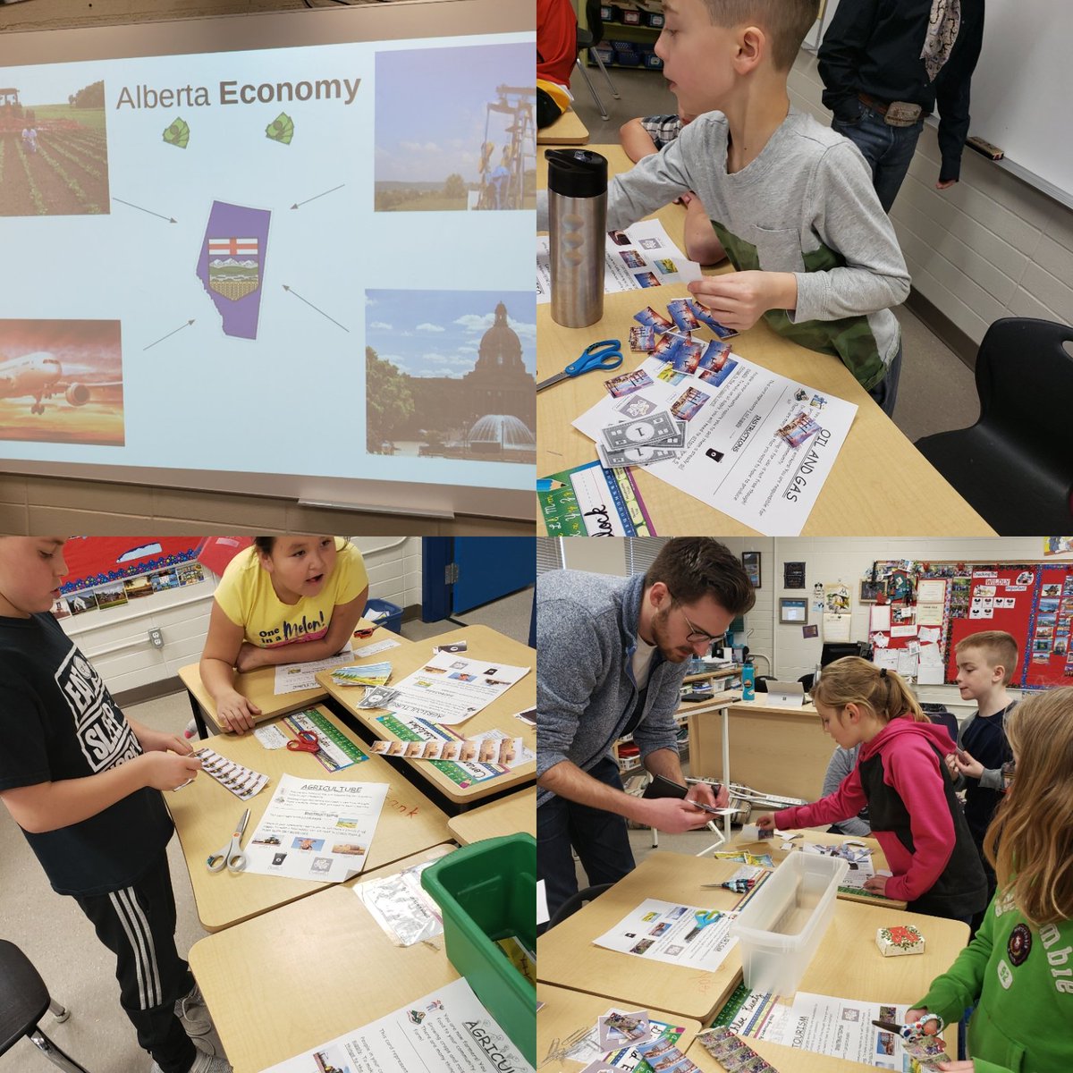 heatherdawnhd's tweet photo. The 3/4s are learning about Alberta's Economy in Social Studies. It is so fun to listen as they figure out how to buy and sell their products/services.  I love the creative ways @ULethbridgeEdu student teachers come up with to teach the curriculum! @ArrowwoodSchool https://t.co/t0pPkl5924