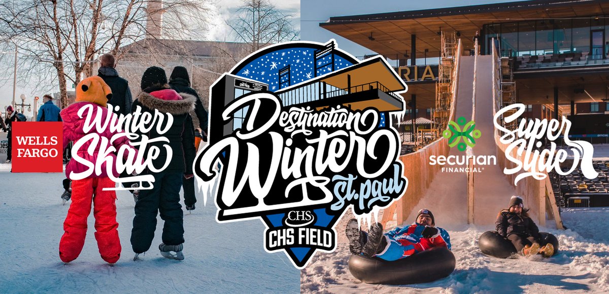 SaintPaul's tweet photo. Can you believe we're only two days away from the grand opening of @destwinterstp at CHS Field?! Be the first to hit the ice at Wells Fargo WinterSkate and cruise down the Securian SuperSlide this Friday, Dec. 6 ❄️ → https://t.co/H716VIRVnV https://t.co/y9eGeGc7Yu