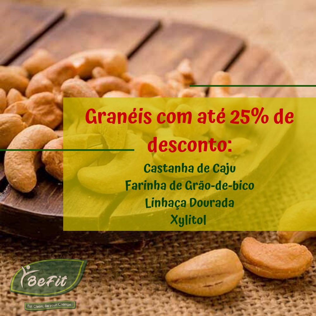 iBeFitAlimentos's tweet photo. PROMOÇÃO DA SEMANA!!!!! 🥰🤩 Castanha de Caju 15% OFF
Farinha de Grão-de-bico 25% OFF
Linhaça Dourada 25% OFF
Xylitol 25% OFF

Venha aproveitar e buscar sua porção! 💚🍃 VENHA MUDAR DE VIDA VOCÊ TAMBÉM!! VENHA PARA A BEFIT 💚🍃 #eatclean #vempraBEFIT https://t.co/2mM4Jn7ZK6