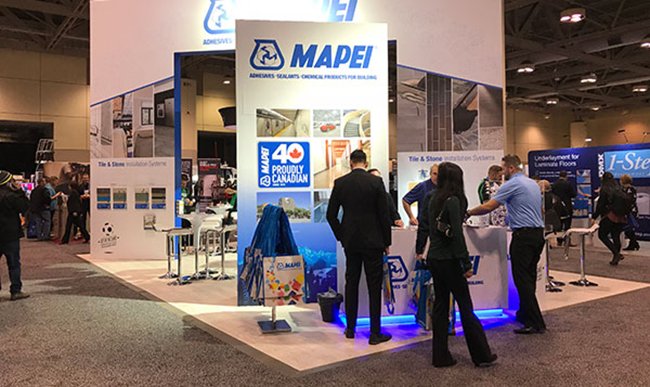 MapeiCanada's tweet photo. Welcome to all attendees at @ConstructCanada! The showroom floor is now open! Come see us in Booth 732 at the Metro Toronto Convention Centre.

#constructcanada2019 #thebuildingsshow2019 #thebuildingsshow #metrotorontoconventioncentre #torontotradeshow #Toronto @MTCC_Events https://t.co/KyyLdJ7aUf